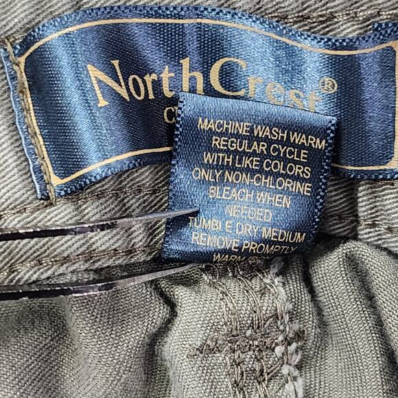 Vintage NorthCrest Pants Mens XXL (44-46) Gray Green Khaki Pleat Front Classic - Picture 6 of 11